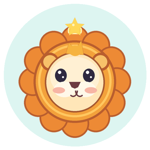 Kiddoh’s friendly lion sunshine mascot